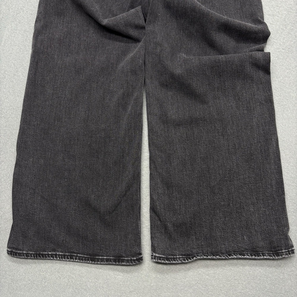 American Eagle Jeans Womens 2 Curvy Baggy Wide Leg Super High Rise Black Denim - Picture 12 of 13